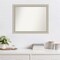 Amanti Art Non-Beveled Wood Wall Mirror, Romano Silver Narrow Frame